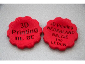 makercoin - offici le imprimante 3d nederland groep belgi pièces et badges 100 L'imprimante L'impression autodesk fusion 360 belgie belgique pièce de monnaie amusant la fusion360 maker pays-bas 3d print model - Mito3D