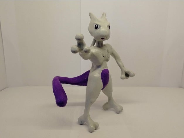 Mewtu Skulpturen pokemon - Kunst Figuren 3D print model - Mito3D