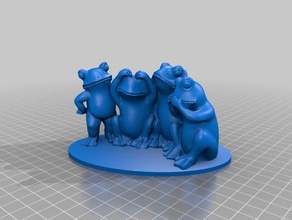 4 ranas v2 las esculturas 3d print model - Mito3D