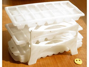 cubo di ghiaccio vassoio rack 3 cucina & sala da pranzo icecube cubetti 3d print model - Mito3D