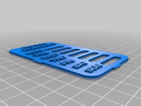 weekly workout reminder household customized slider 3d print model - Mito3D