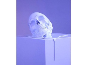 melting skull sculptures bend heat human jaw just fun skeleton splash 3d print model - Mito3D