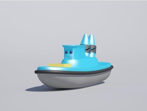 crayola themed toy boat toys & games tugboat 3d print model - Mito3D