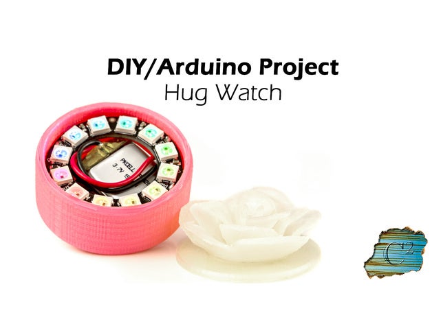 hug watch arduino project fashion smartwatch 3D print model - Mito3D