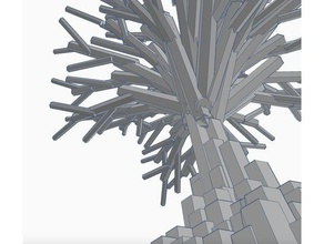crescita di cristalli albero ver2 sculture cristallo formazione esagono esagonale low poly la pianta 3d print model - Mito3D