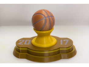 multi-color basketball trophy sport & outdoors marchmadness multi-extruder palette palette3d sports 3d print model - Mito3D