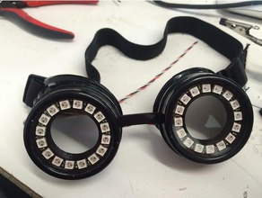 neopixel anel de montagem óculos os acessórios adafruit cosplay traje proteção diodo emissor luz do 3d print model - Mito3D