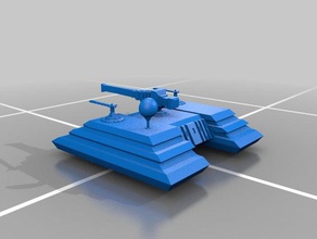 lilly pad hover tank de la plataforma juegos en miniatura el robot los tanques wargame 3d print model - Mito3D