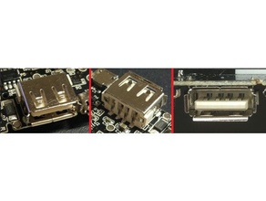 female usb pcb computer connector 3d print model - Mito3D