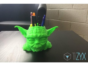 pot crayons pen holder starwars yoda office tizyx 3d print model - Mito3D