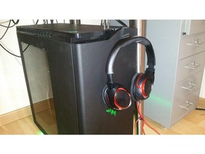 nzxt h440 headphones hook computer audio case headphone hanger 3d print model - Mito3D
