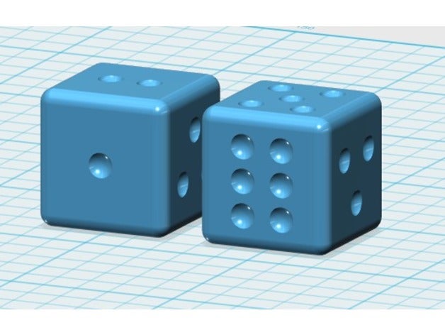 coppia di dadi giochi e giocattoli i semplice giocattolo 3D print model - Mito3D