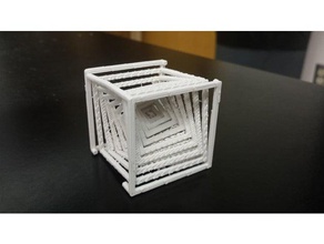 tesseract 3d printing cube optical illusion pattern 3d print model - Mito3D