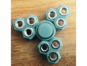 hexagonal de triple fidget spinner juegos y juguetes juguete 3d print model - Mito3D