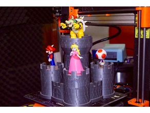 bowser's keep amiibo display base video games action figure bowser super mario castle game supermario bros brothers 3d print model - Mito3D