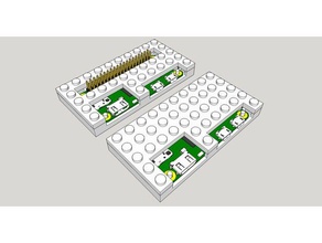 Bau-block-raspberry pi-null-zwei Stück - Elektronik lego-kompatibel raspberry pi null pi-null B 3d print model - Mito3D