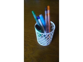 simple pencil cup holder customizable parametric organization customized customizer 3d print model - Mito3D