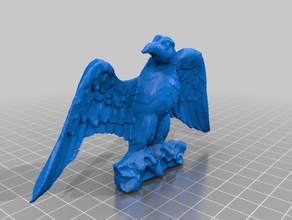 Kartal poly düşük heykeller saat yayıldı 3d print model - Mito3D