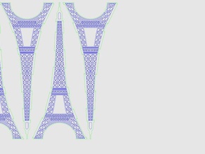Eiffelturm Papier lasercut inkscape-version 2d-Kunst 3d print model - Mito3D