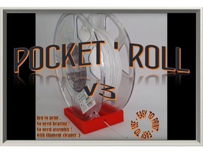pocket ' roll 3d printer accessories easy filament holder spool support roller stand bobine 3d print model - Mito3D