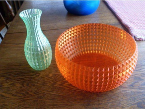 faceted bowl vase decor bowls spiralized mode 3d print model - Mito3D