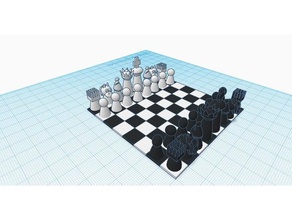 chess game board pieces included toys & games 3d print model - Mito3D