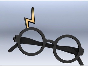 harry potter pliage des lunettes accessoires de jeu le harrypotter solidworks 3d print model - Mito3D