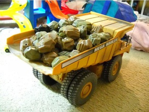 scanned hobby engine boulder rock loading hauling r c vehicles 3d print model - Mito3D