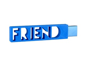 friend - personalised usb case computer flash drive personalized 3d print model - Mito3D