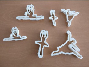 balerin kurabiye şekillendirici - farklı şekil boyutlarda mutfak ve yemek Bale cookiecutter çerez kesici shaper 3d print model - Mito3D