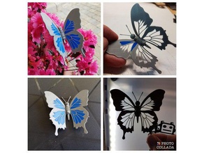 mavi kelebek - papillon bleu hayvanlar 3d print model - Mito3D