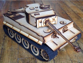lasercut tiger e tank vehicles german laser-cut laser cut ww2 weapons wwii 3d print model - Mito3D