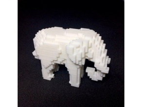 voxel elephant animals animal elaphant pixel 3d print model - Mito3D