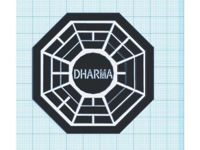 dharma-logo 3d-drucken 3d-logo dharma logo verloren tv-show 3d print model - Mito3D