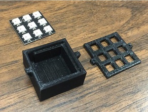 Matrice de 3x3 led support l'électronique arduino matrice la neopixel nulsom arc-en-ciel biscuit ws2811 ws2812 ws2812b 3d print model - Mito3D
