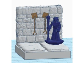 torture room - chained wall 28mm rpg gaming toys & games 3d print model - Mito3D