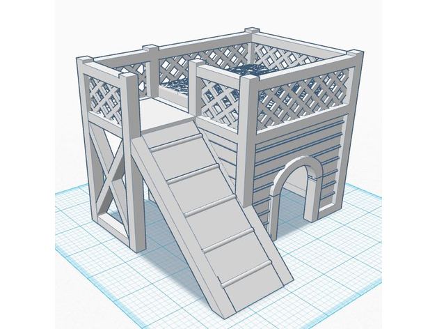 two-story small pet house 3d printing 3D print model - Mito3D