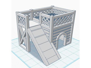 de dois andares pequeno animal estimação da casa A impressão 3d 3d print model - Mito3D