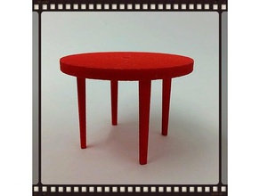 patio table tapered legs 3d printing patio-table round tabletop 3d print model - Mito3D