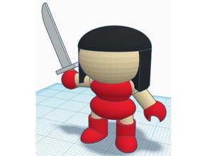cartoon figura espada menina brinquedo & acessórios para jogos dos desenhos animados elektra a miniatura ninja psylocke super-herói 3d print model - Mito3D
