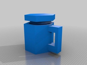 poligonal de la copa w tapa rosca La impresión en 3d los contenedores las tazas 3d print model - Mito3D