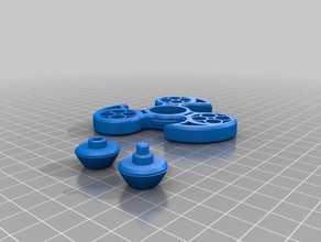 deluxe+ blu gadget fidget mano spinner 3d print model - Mito3D