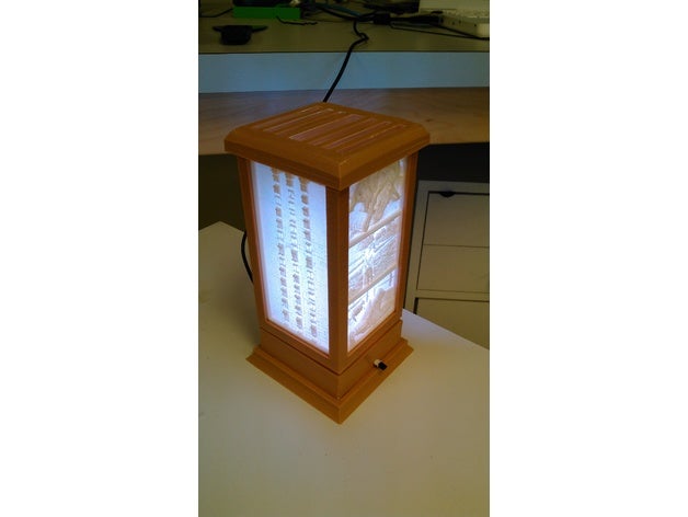 lithophane lampada v2 il fai da te la led striscia del luce stand fotografia immagine 3D print model - Mito3D