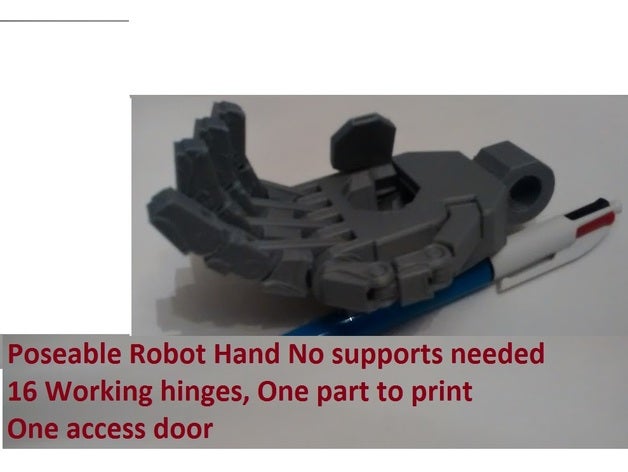 robot poseable hand access hatch model robots hand poseable robot 3D print model - Mito3D
