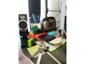 microsoft lifecam hd-3000 tripod support camera hd3000 adapter mount screw webcam holder 3d print model - Mito3D