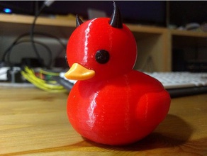 devil rubber duck toy & game accessories beastie 3d print model - Mito3D