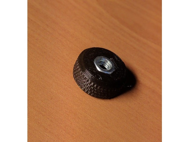 bouton moleté d6 écrou pièces 3D print model - Mito3D