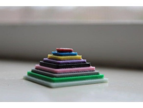 color-test-Pyramide 3d-drucken 3d-Drucker test erstaunlich bunte jeder Farbe filament frei freecad full color Drucker Pyramide druckt 3d print model - Mito3D