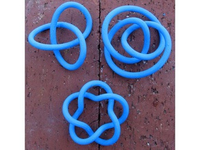three simple knots math art 3d print model - Mito3D