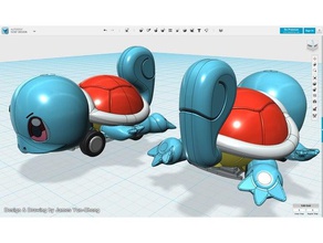 pok mon - squirtle çekme geri araba oyuncak & oyun aksesuarları pokemon git çekin oyuncaklar 3d print model - Mito3D